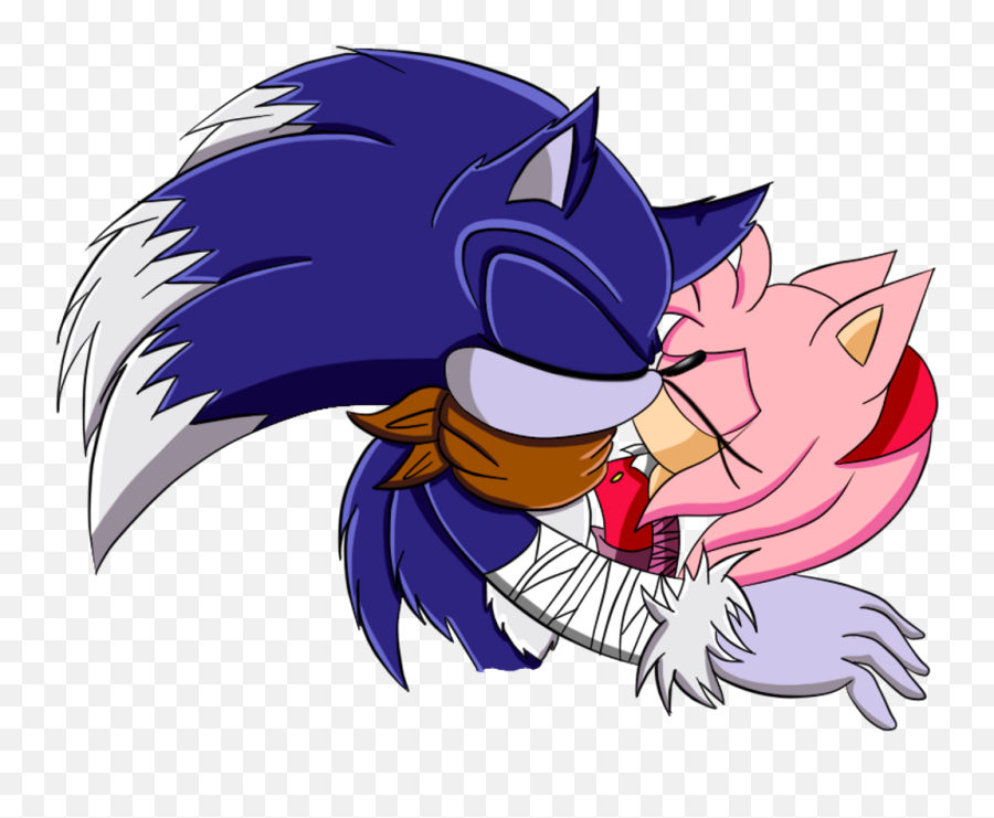 Werehog And Amy Rose Kissing Sonic Boom - Sonic Amy Boom Kiss Png,Amy Rose Png