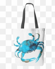 Download Blue Crab Watercolor Tote Bag - Blue Crab Throw Tote Bag Png,Blue Crab Png