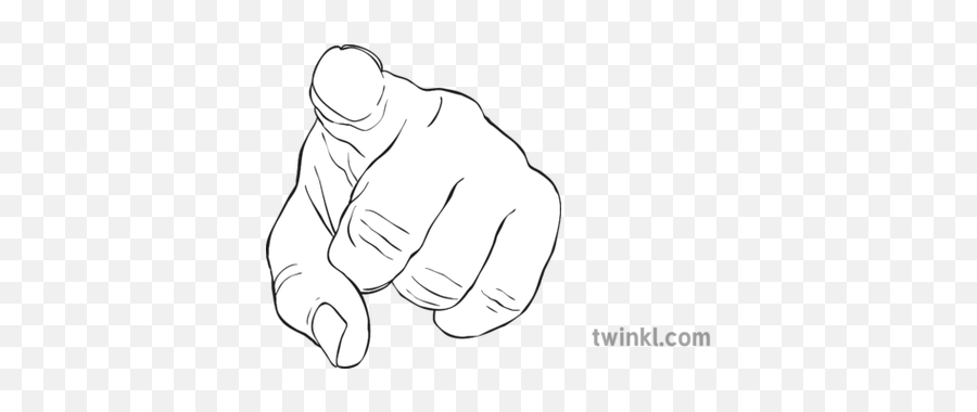 Pointing Finger Black And White - Pointing Hand Black And White Png,Point Finger Png