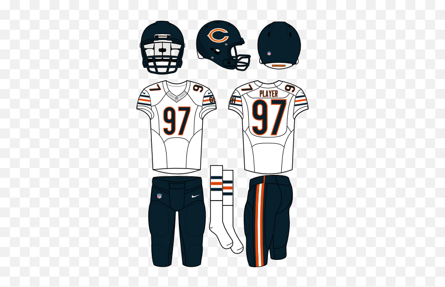 Chicago Bears Road Uniform - National Football League Nfl Chicago Bears Home Uniform Png,Chicago Bears Png