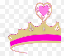 Pink Heart Crown Svg Vector Clip - Princess Art png