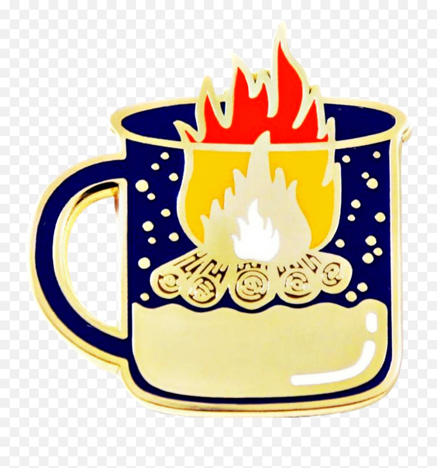 Cutout Scbonfire Bonfire Cup Badge Overlay Vintage - Coffee Lapel Pin Png,Coffee Cup Silhouette Png