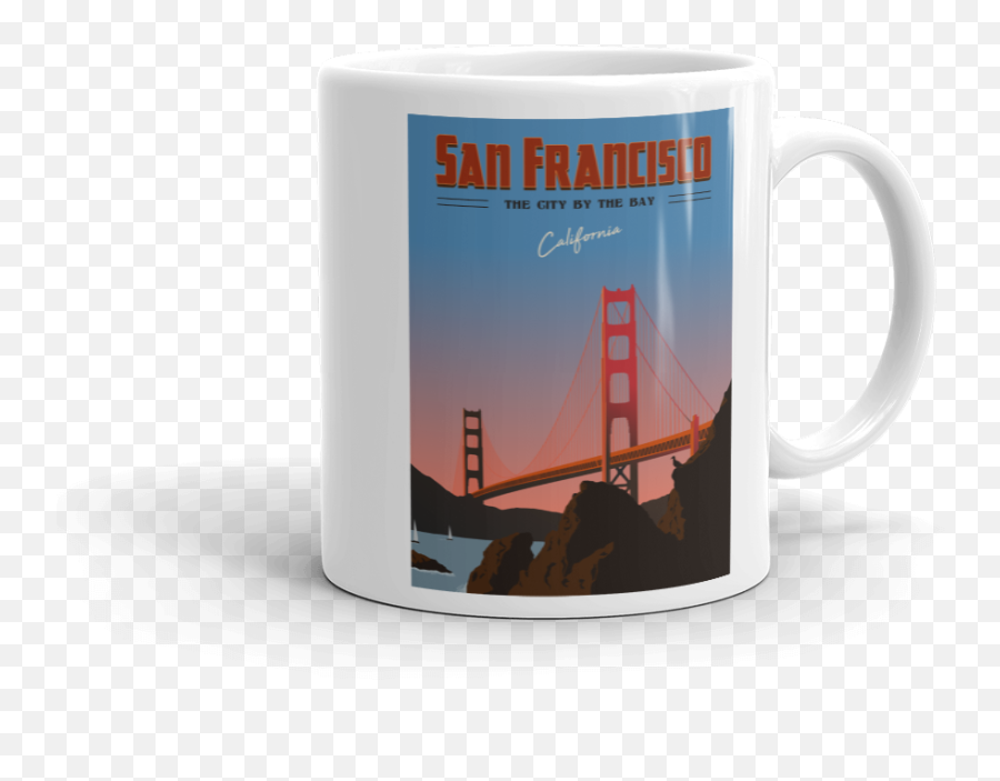 San Francisco California The City By Bay Coffee Mug 11oz - Magic Mug Png,Starbucks Global Icon Mugs
