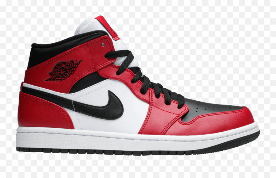 Goatcom Chicago Black Toe Jordan 1 Mid - Jordan Air 1 Mid Red And White Png,Nike Icon Woven 2 In 1 Short