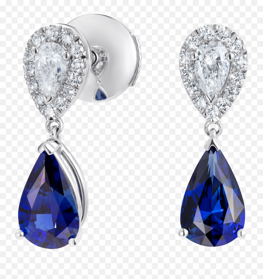 Burlington Royal Blue Sapphire And Diamond Earrings - Earrings Png,Loose Diamonds Png
