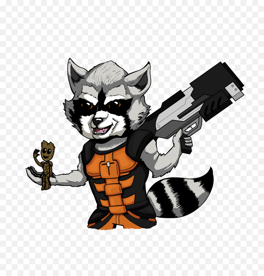 Rocket Raccoon - Rocket Raccoon Drawing Png,Rocket Raccoon Png