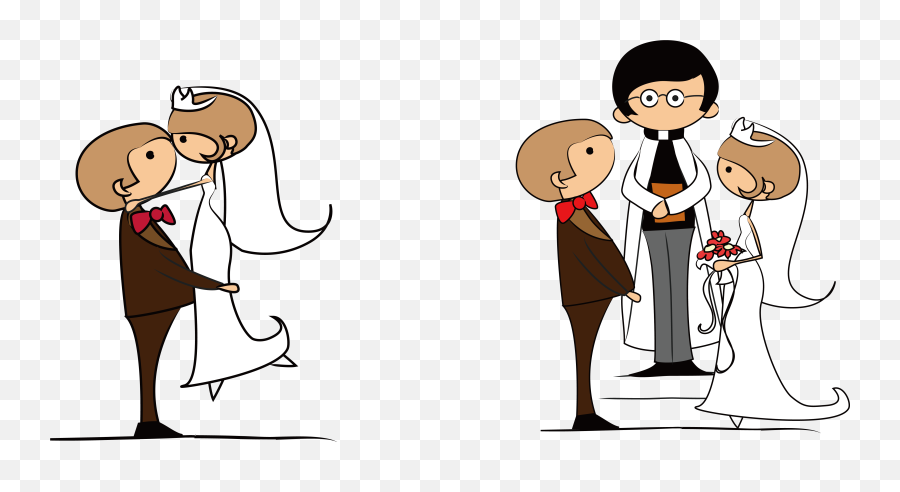 Download Hd Groom Clipart Bridal - Couple Wedding Clip Transparent Wedding Clip Art Png,Bride And Groom Png