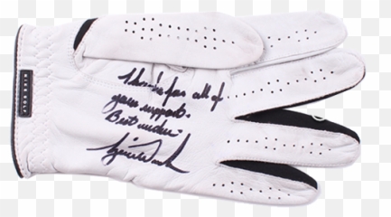 Tiger Woods Signed And Inscribed Tournament Winning Final Round - Used Nike Golf Glove Sock Png,Tiger Woods Png