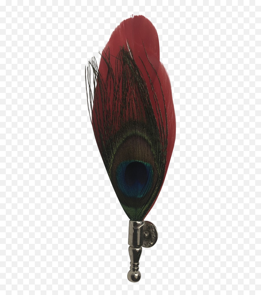 Red Peacock Feather Lapel Pin - Bird Png,Peacock Feather Png