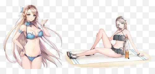 Fileseleneswimsuitpng - Kingu0027s Raid Wiki Raid Selene,Anime Girl Sitting Png