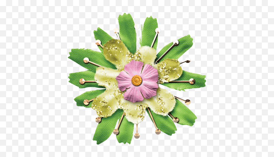 Easter Blooms Green And Yellow Flower Graphic By Deborah - Artificial Flower Png,Yellow Flower Transparent