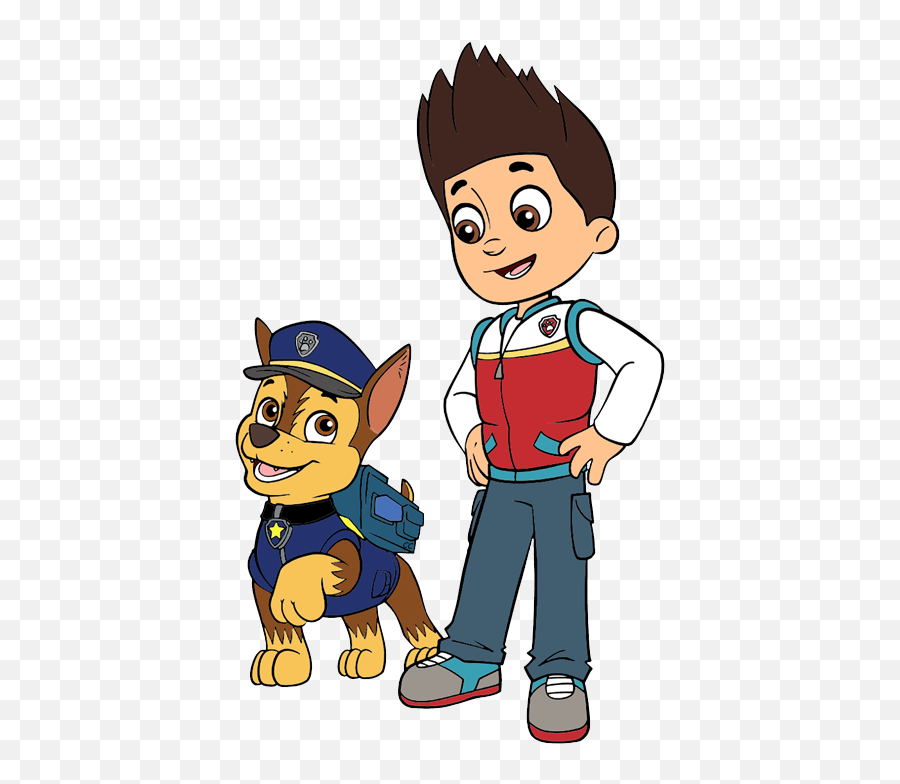 Paw Patrol Clip Art Cartoon - Ryder And Chase Paw Patrol Png,Paw Patrol Chase Png