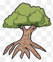 Tree Log Png - Big Tree With Roots Clipart,Log Png