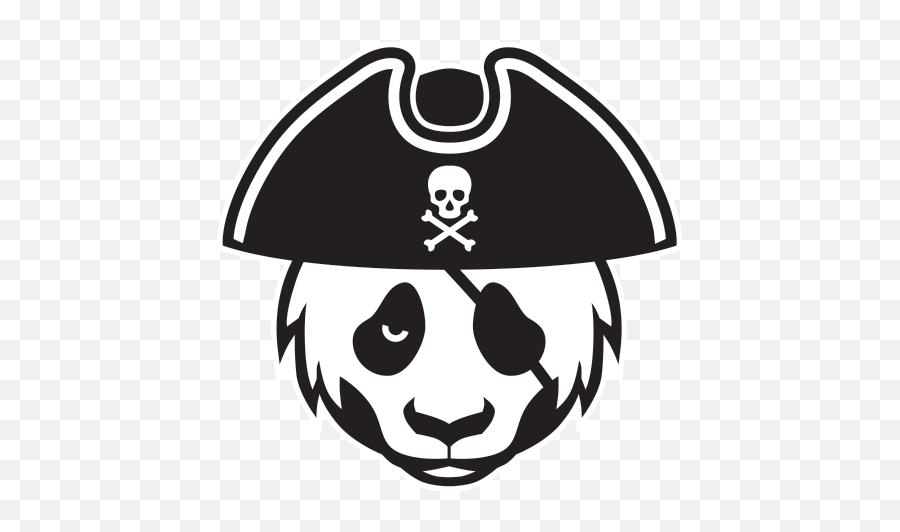 Printed Vinyl Pirate Panda Head - Cute Angry Panda Tattoo Png,Panda Eyes Logo