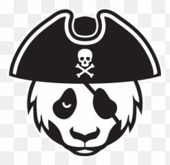 Printed Vinyl Pirate Panda Head - Cute Angry Tattoo png