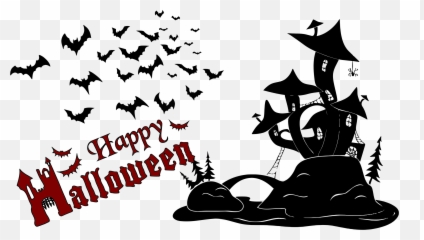 Happy Halloween Png Text Image - Halloween Bats Png,Happy Halloween Png