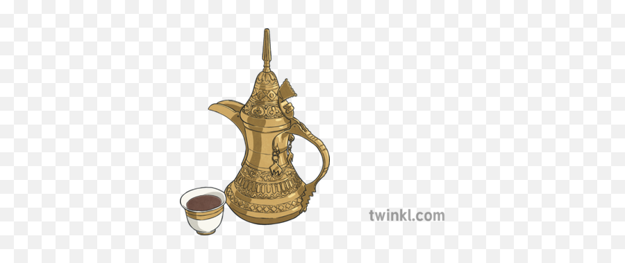 Arabic Coffee Pot Illustration - Antique Png,Coffee Pot Png