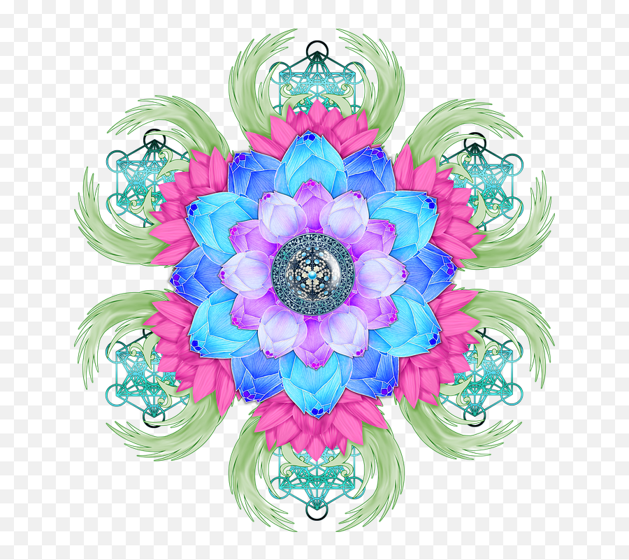 Lotus Flower Graphic Png - Blue Dragon Journal Cubo De Metatron Cube,Flower Graphic Png