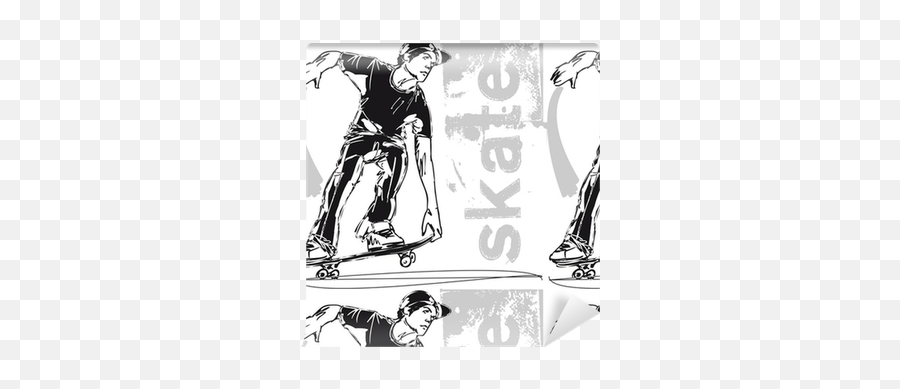 Sketch Of Skateboard Boy Vector Illustration Wallpaper U2022 Pixers We Live To Change - Disegno Ragazzo Che Va In Skate Png,Skateboarding Logo Wallpaper