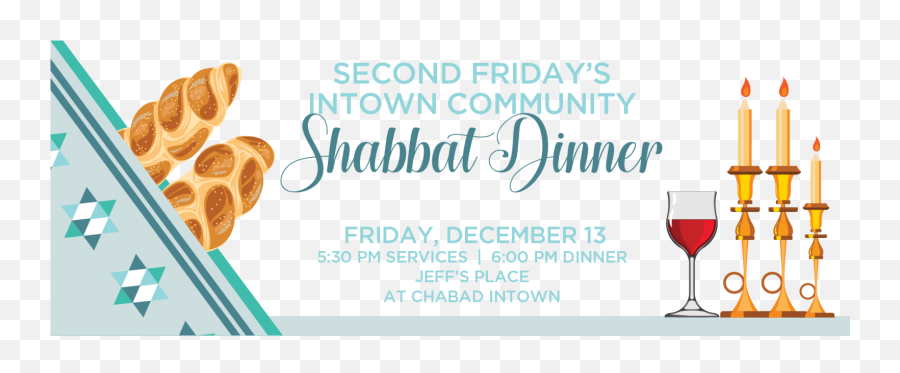 Second Fridayu0027s Community Shabbat Dinner U2013 Chabad Intown Atlanta - Wine Glass Png,Shabbat Icon