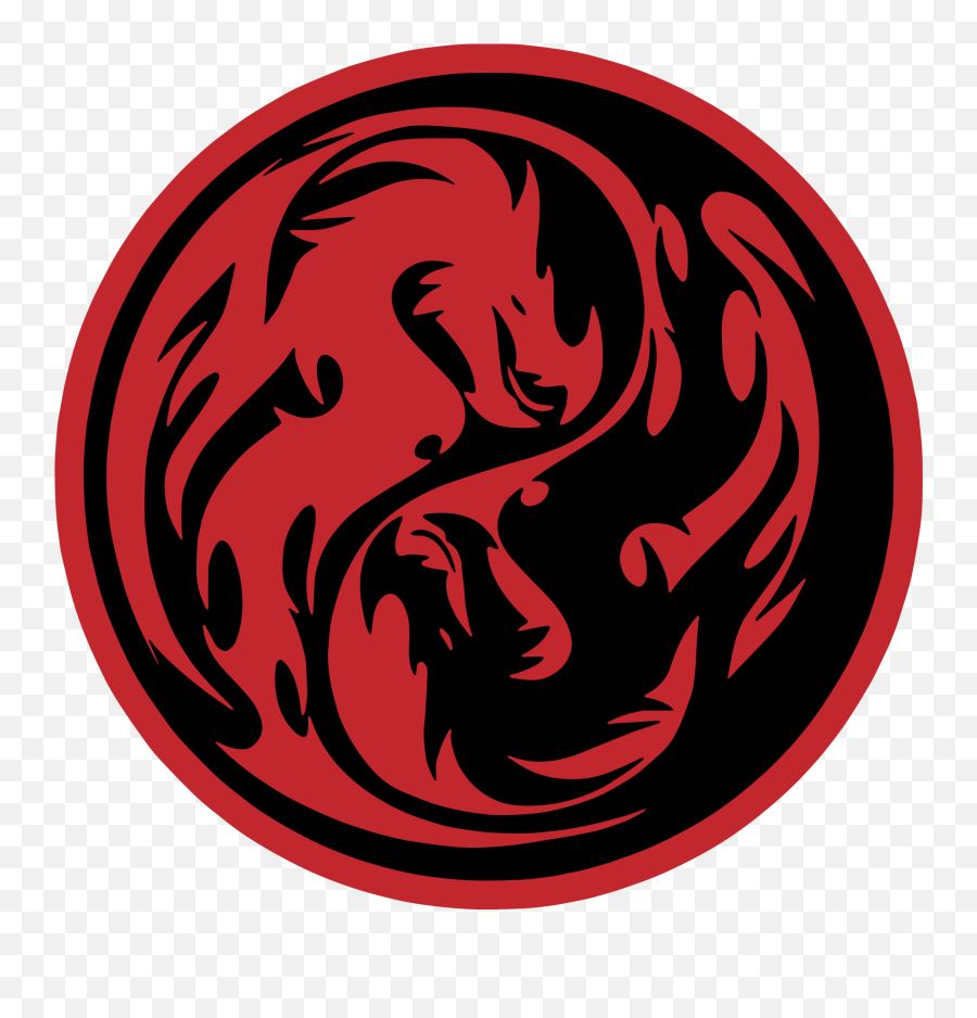Black And Red Dragon Yin Yang Wallpaper Decal - Responsible Choice Seafood Png,Dragon Pixel Icon Black