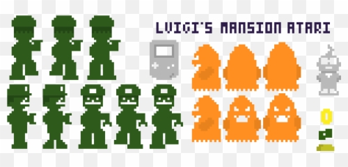 Download Luigiu0027s Mansion Atari 2600 - style Sprites png