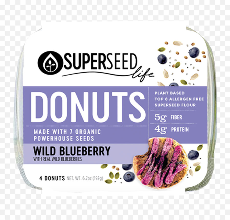 Wild Blueberry Donuts 4 Count - Superseed Life Donuts Png,Donuts Transparent