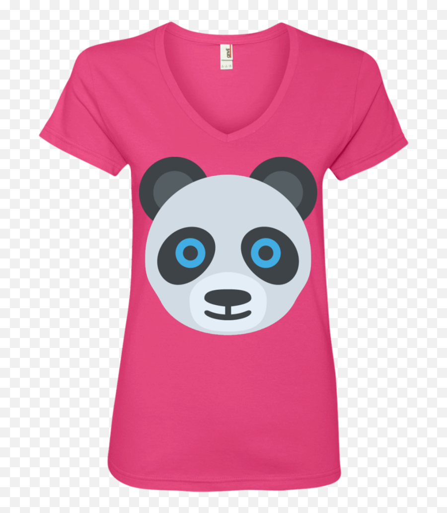 Panda Face Emoji Ladiesu0027 V - Neck Tshirt U2013 That Merch Store Png,Panda Emoji Png