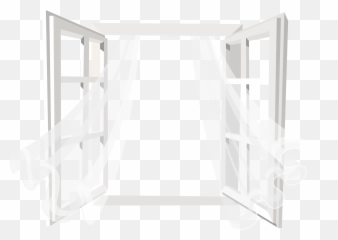 Open Window With Curtain Png Clip Art