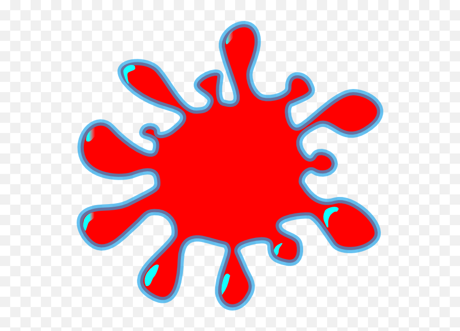 Red Splash Clip Art - Cartoon Red Paint Splat Png,Red Splash Png