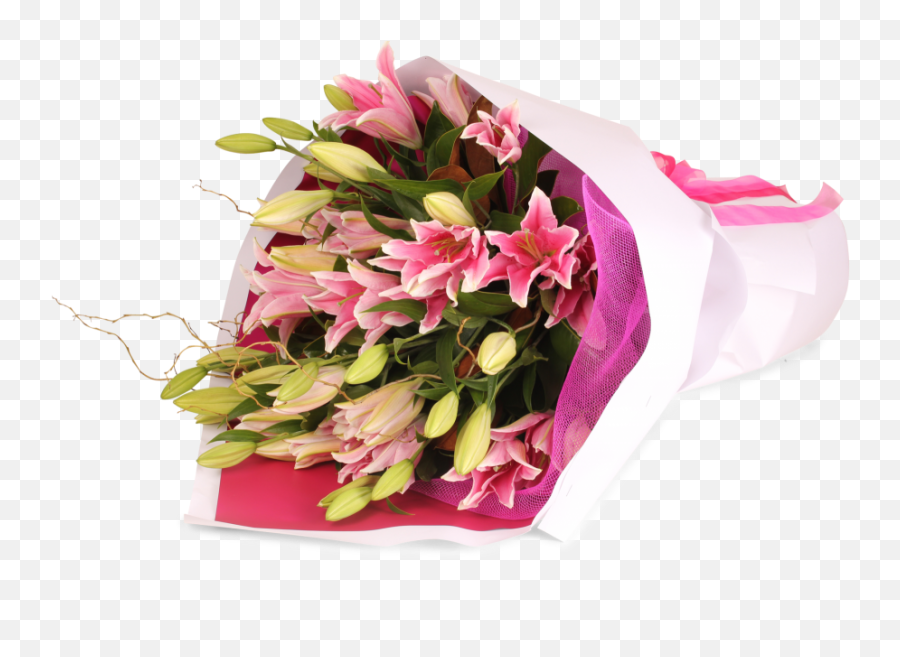 Pretty Pink Lillies - Flower Bouquet Png,Lillies Png
