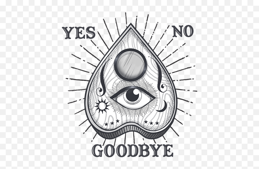 Yes No Goodbye Magic Ouija Vintage Planchette Design Throw Pillow - Ouija Planchette Tattoo Traditional Png,Sunshine Transparent Background