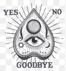 Yes No Goodbye Magic Ouija Vintage Planchette Design Throw Pillow - Tattoo Traditional png