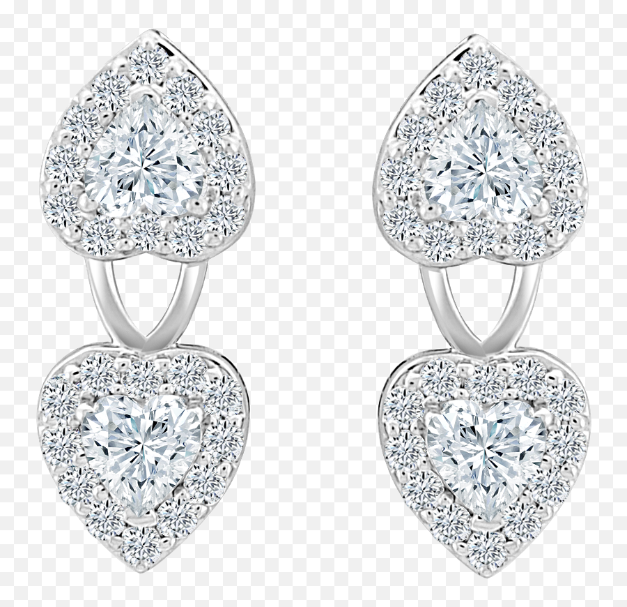Reflection Diamond Heart Earrings - Solid Png,Diamond Heart Png