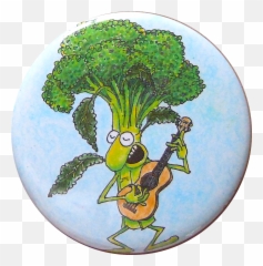 Broccoli Playing Ukulele Magnet - png