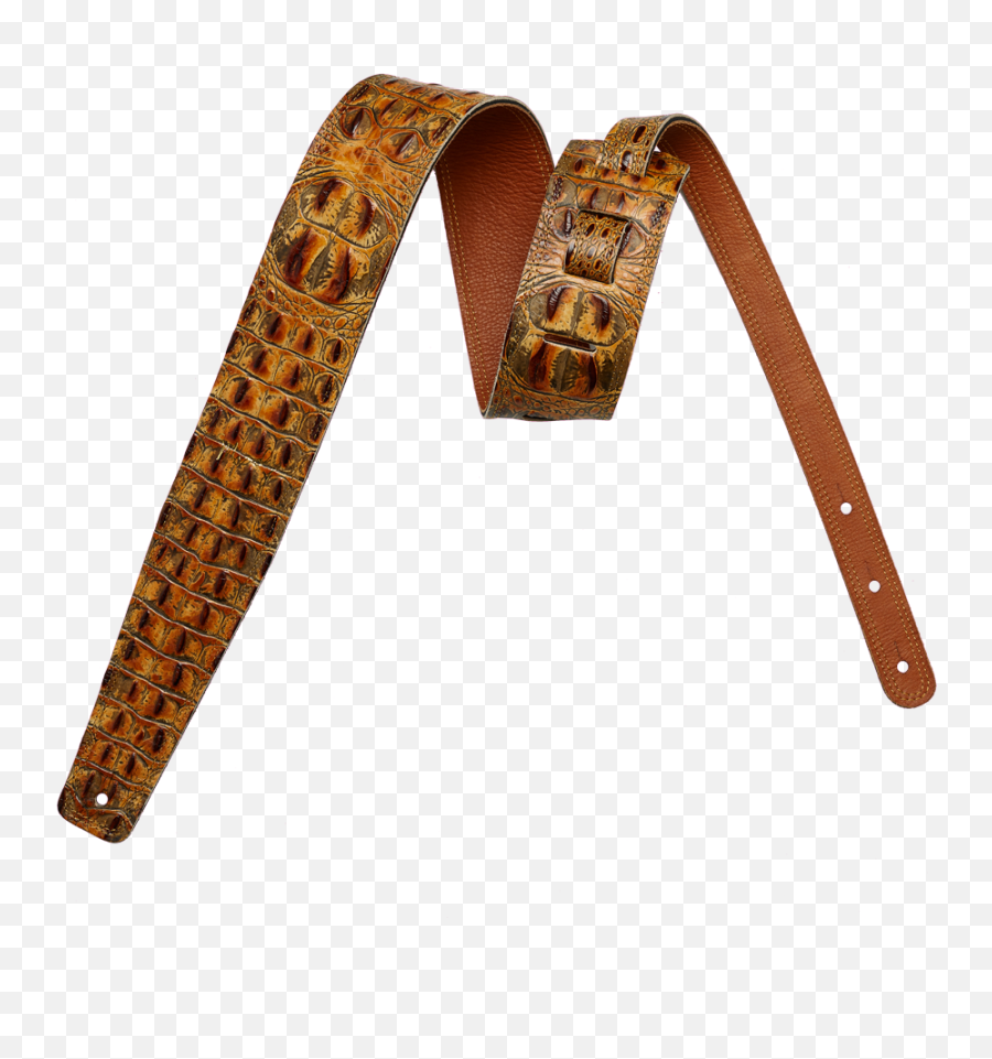 25 Faux Gator Leather Backed Guitar Strap - Burnt Orangebrown Leather Strap Ends Guitar Png,Leather Png