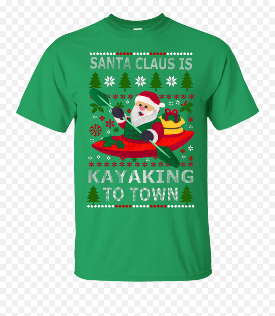 Tst Santa Kayaking Cotton Tee S - 6x Top 148259 Png Keep Calm And Chive,Kayak Png