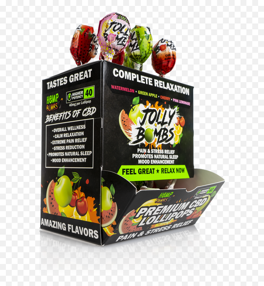 Hemp Bomb 40mg Jollypops 24ct - Citrus Png,Superfruit Logo