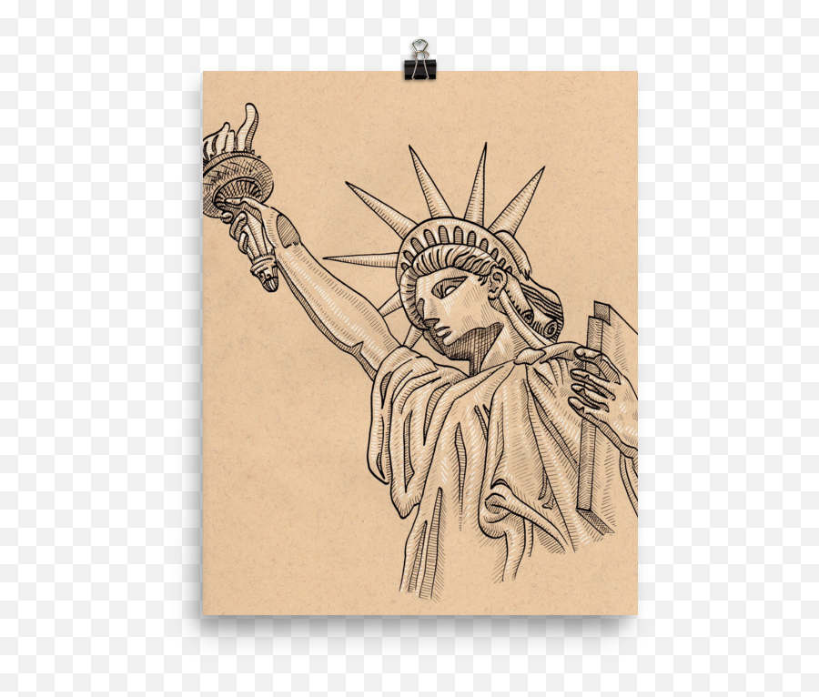 Statue Of Liberty Art Print U2014 Megan Yiu Illustration - Museum Of Modern Art Png,Statue Of Liberty Transparent