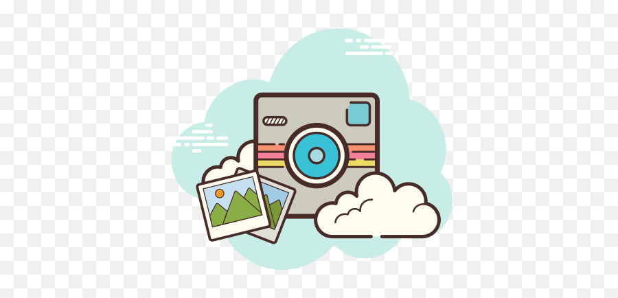 Polaroid Icon In Cloud Style - Cute Photography Icon Png,Kawaii Instagram Icon