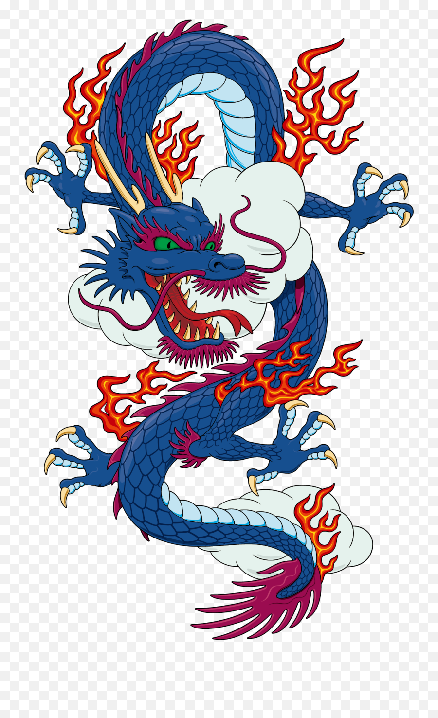Download Blue Chinese Material Japanese Dragon T - Shirt Dragon Png,Chinese Dragon Transparent Background