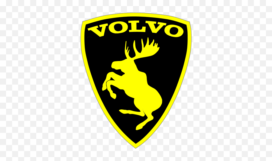 Emblem Sköld Volvo Stegrande Älg Svartgul - Hovacom Volvo Moose Sticker Black Png,Volvo Logo Png