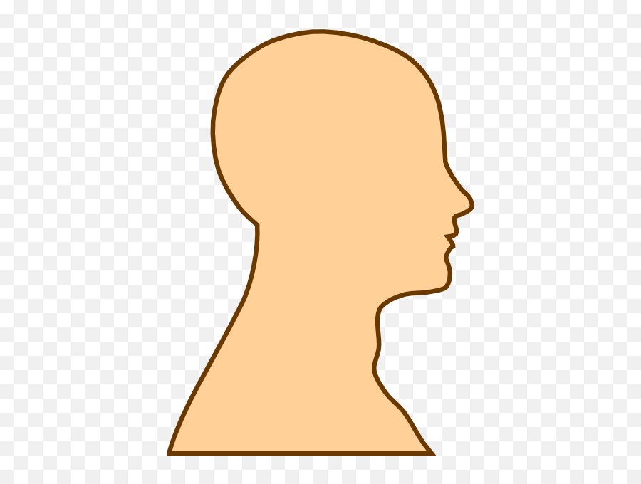 Human Brain Clip Art - Human Outline Template Png Download Side View Blank Face,Brain Outline Png