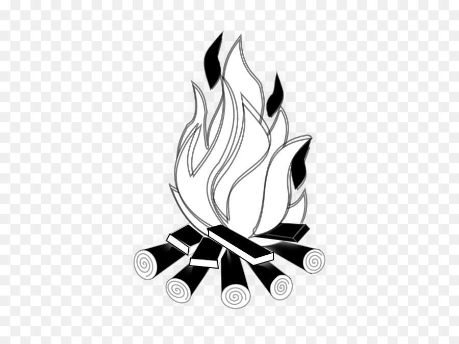 Black And White Vector Royalty Free - Fire Clipart Black And White Png,Campfire Transparent Background
