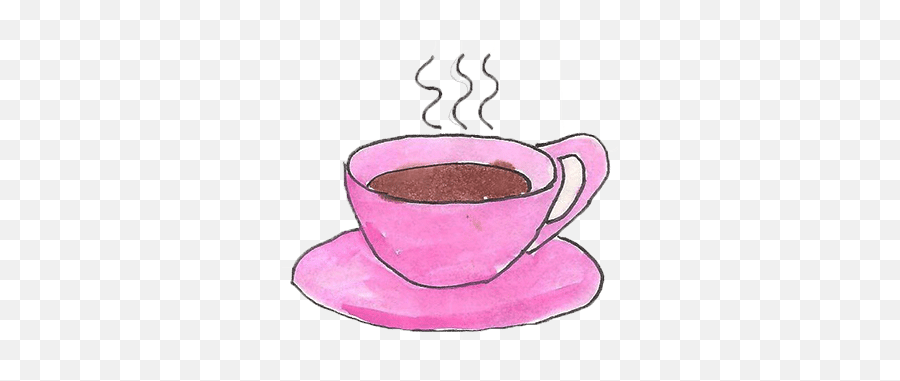 Picture - Coffee Drawing Pink Png,Tea Cup Transparent