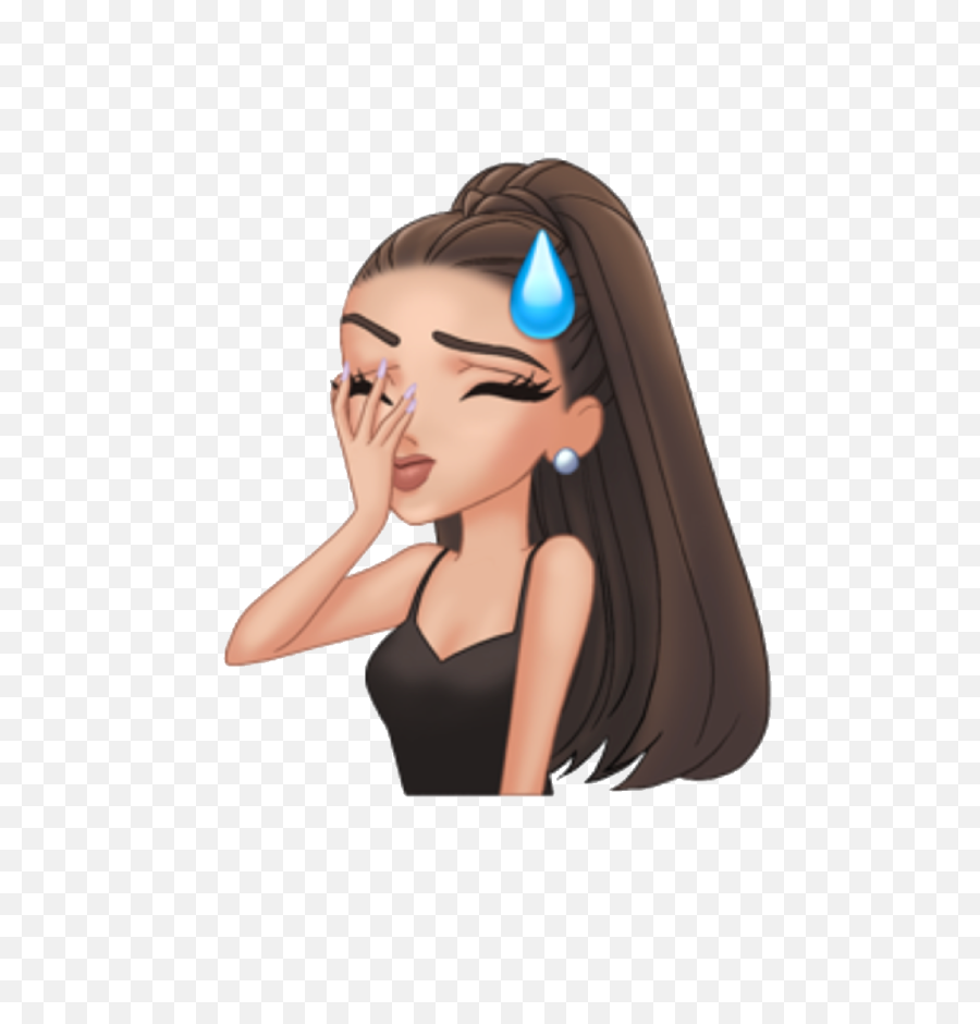 Arimoji Facepalm Sweat Sweating Nervous - Emoji Ariana Grande Png,Sweat Emoji Png