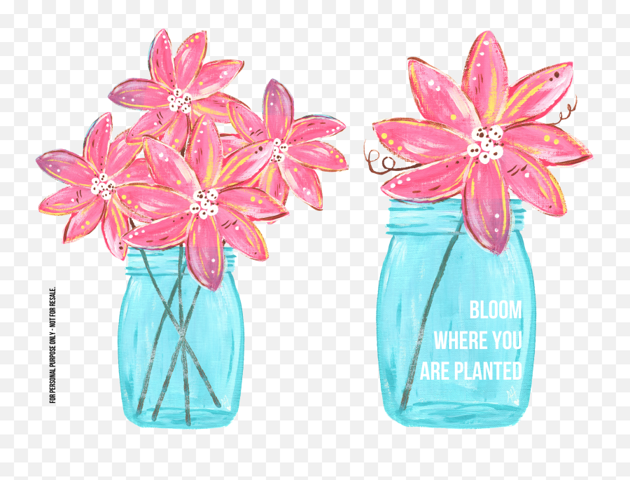 Library Of Mason Jar With Flower Freeuse Png Files - Mason Jar Flowers Clip Art,Mason Jar Png