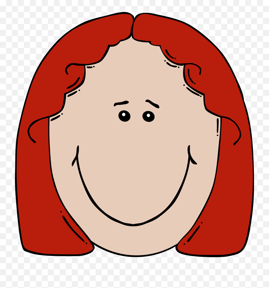 Sad Girl Red Hair Clip Art - Happy Face Person Cartoon,Sad Girl Png