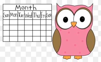 Owl Calendar - Cute Clip Art png