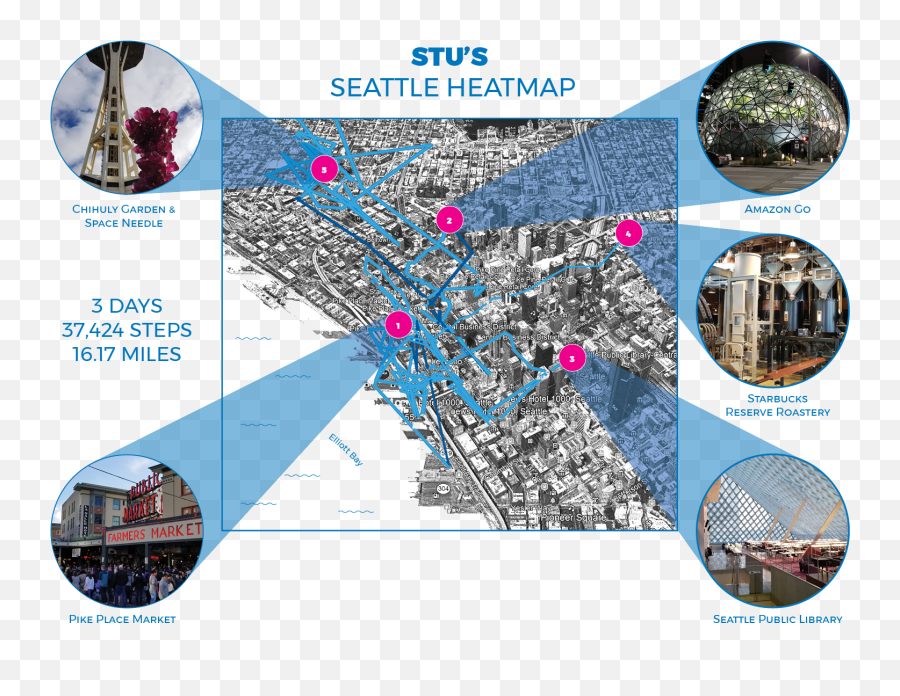 Cgd Travels Stuu0027s Seattle Heatmap Craig Gaulden Davis - Tourism Png,Space Needle Png